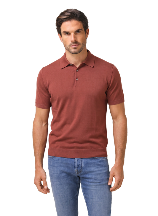 Polo van scheerwol | Rood