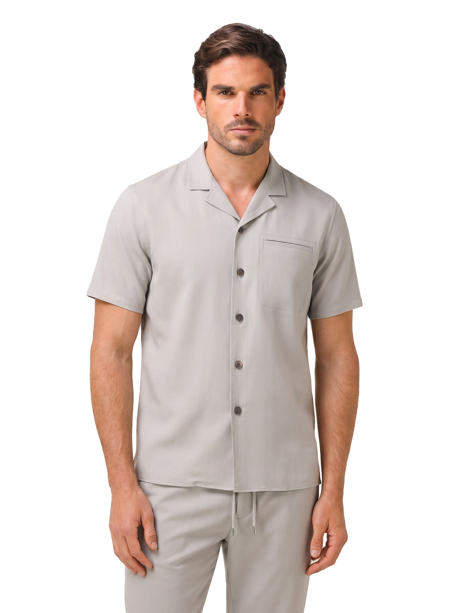 Poloshirt van linnen, wol en mohair | MODEL | FULL_WIDTH | L.Grijs