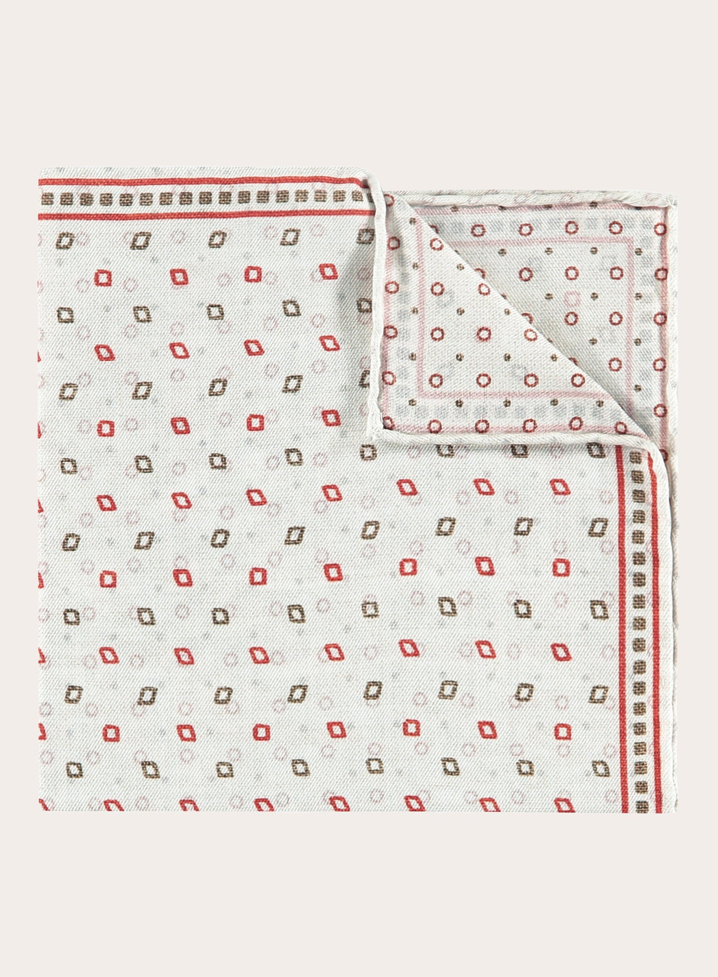 Reversible zijden-katoenen pochet | Rood
