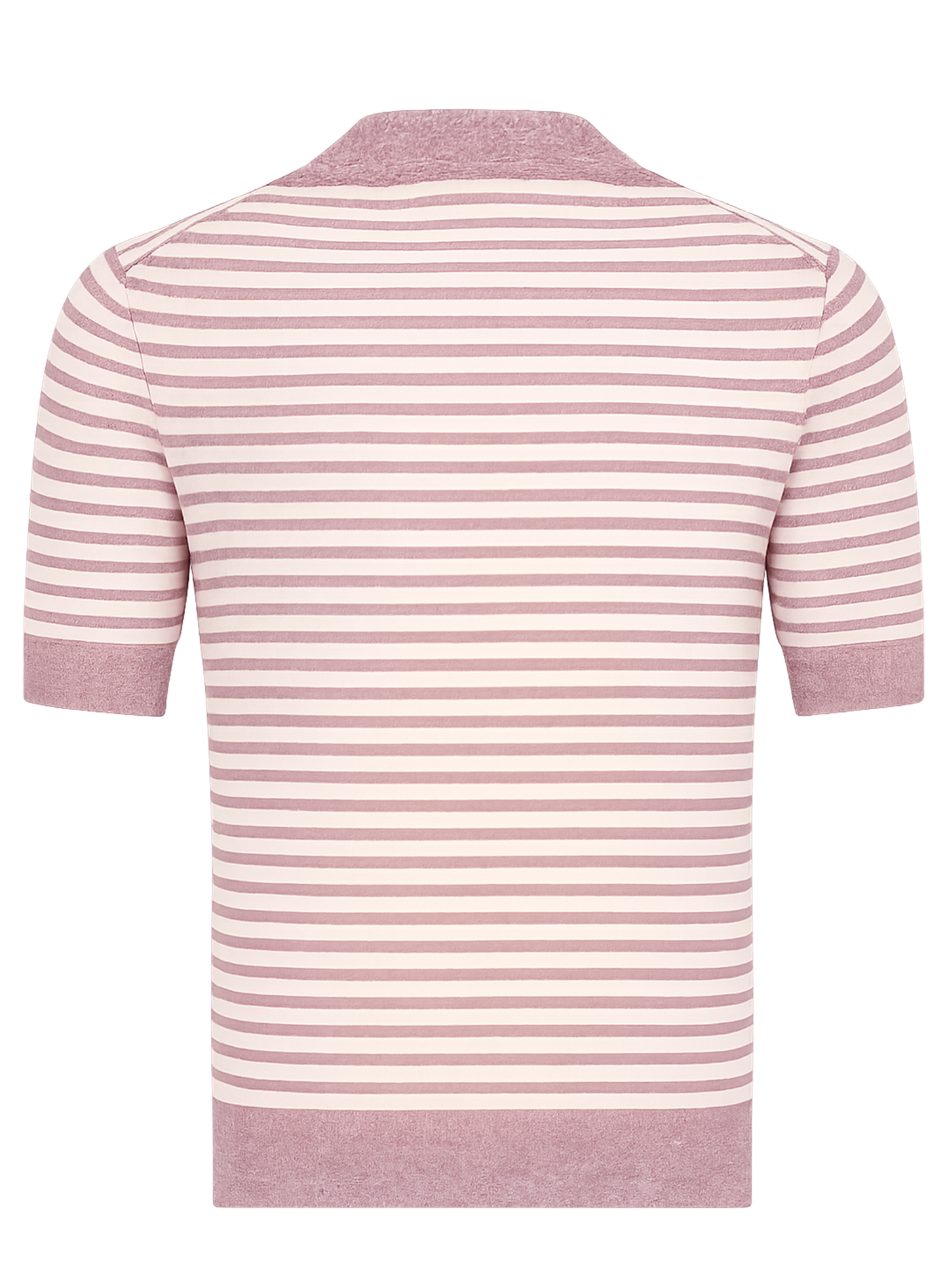 Gestreept t-shirt van linnen en katoen | ROZE