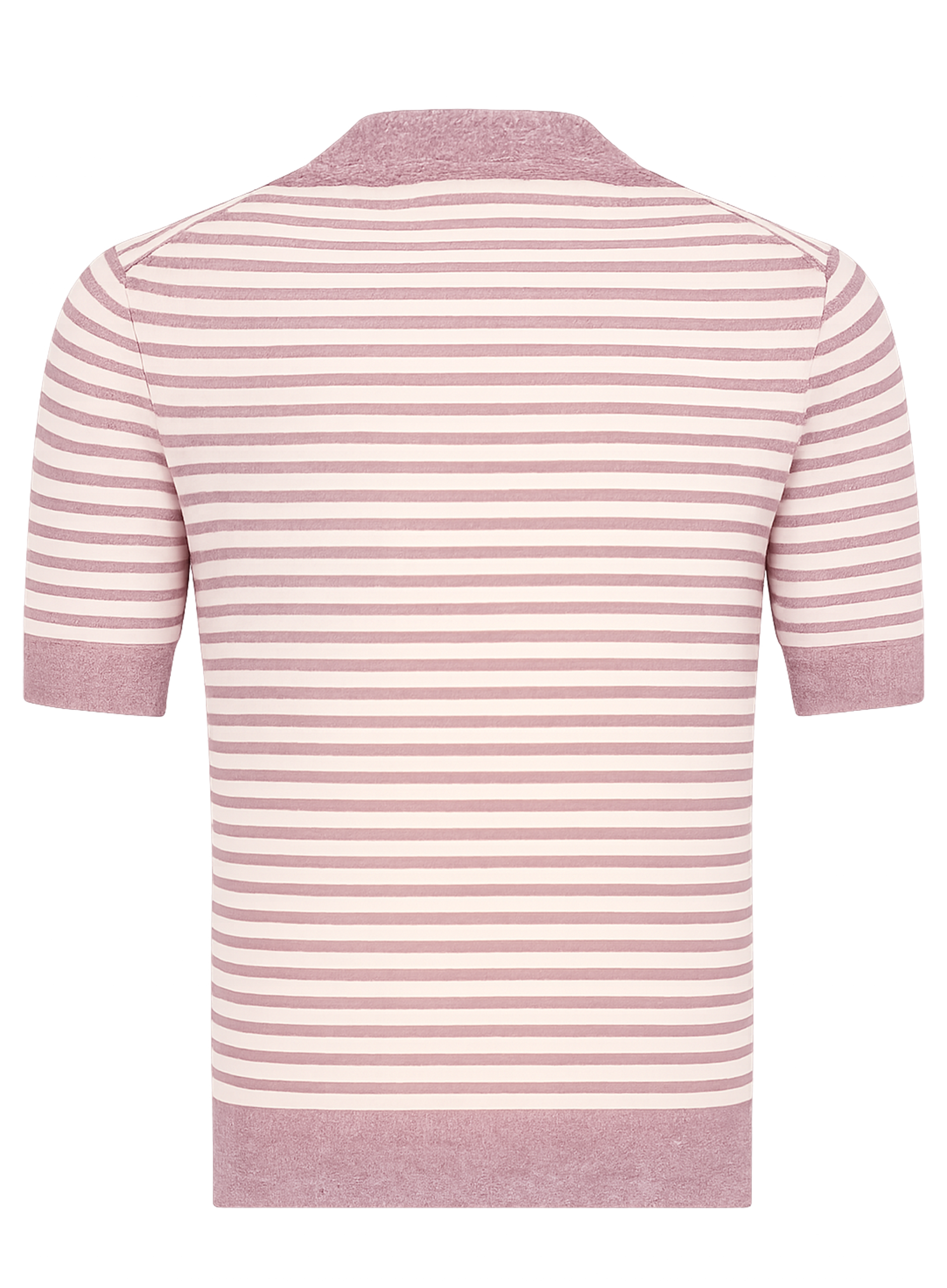 Gestreept t-shirt van linnen en katoen | ROZE