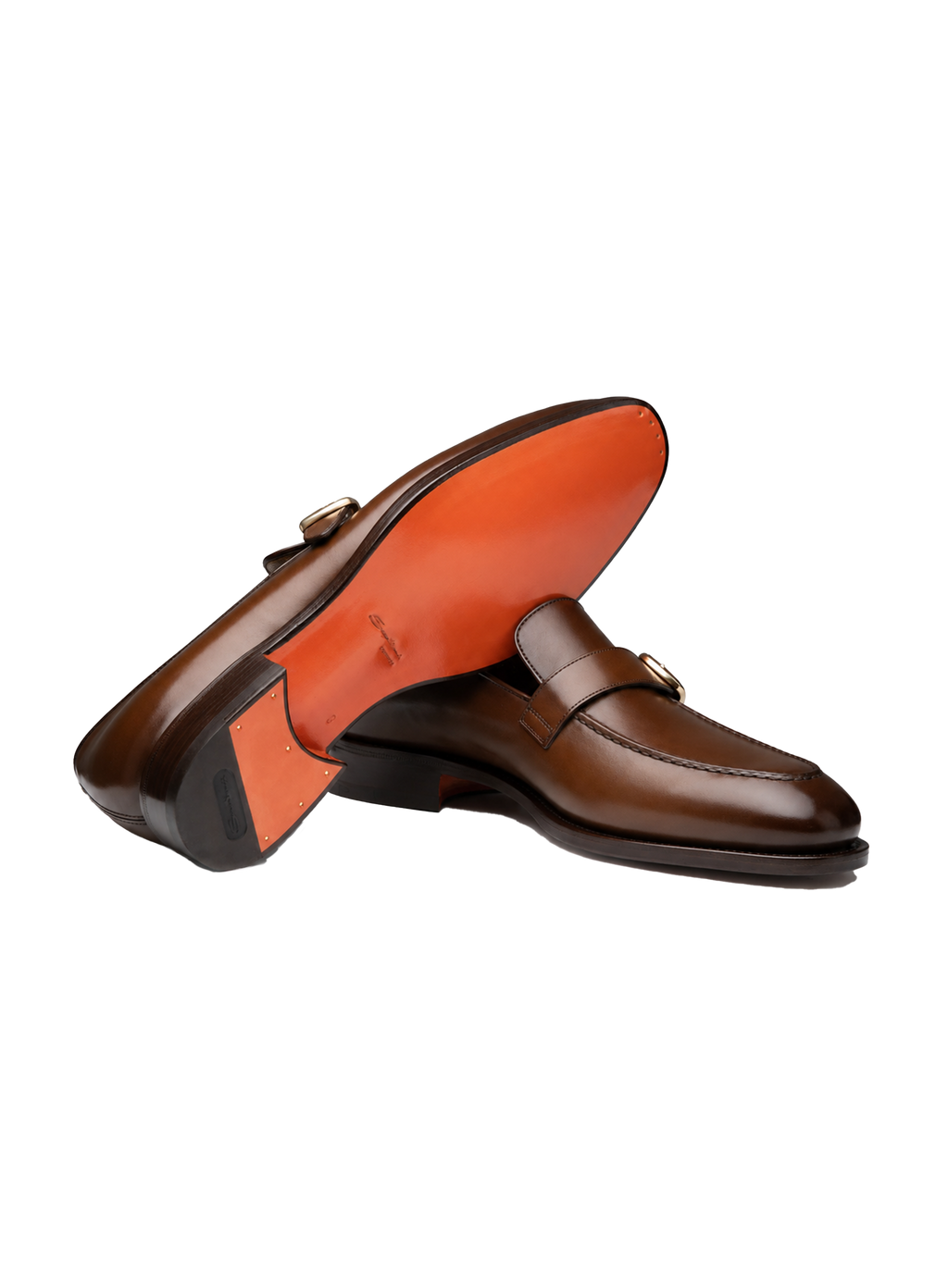 Single monk loafers van leer | Bruin