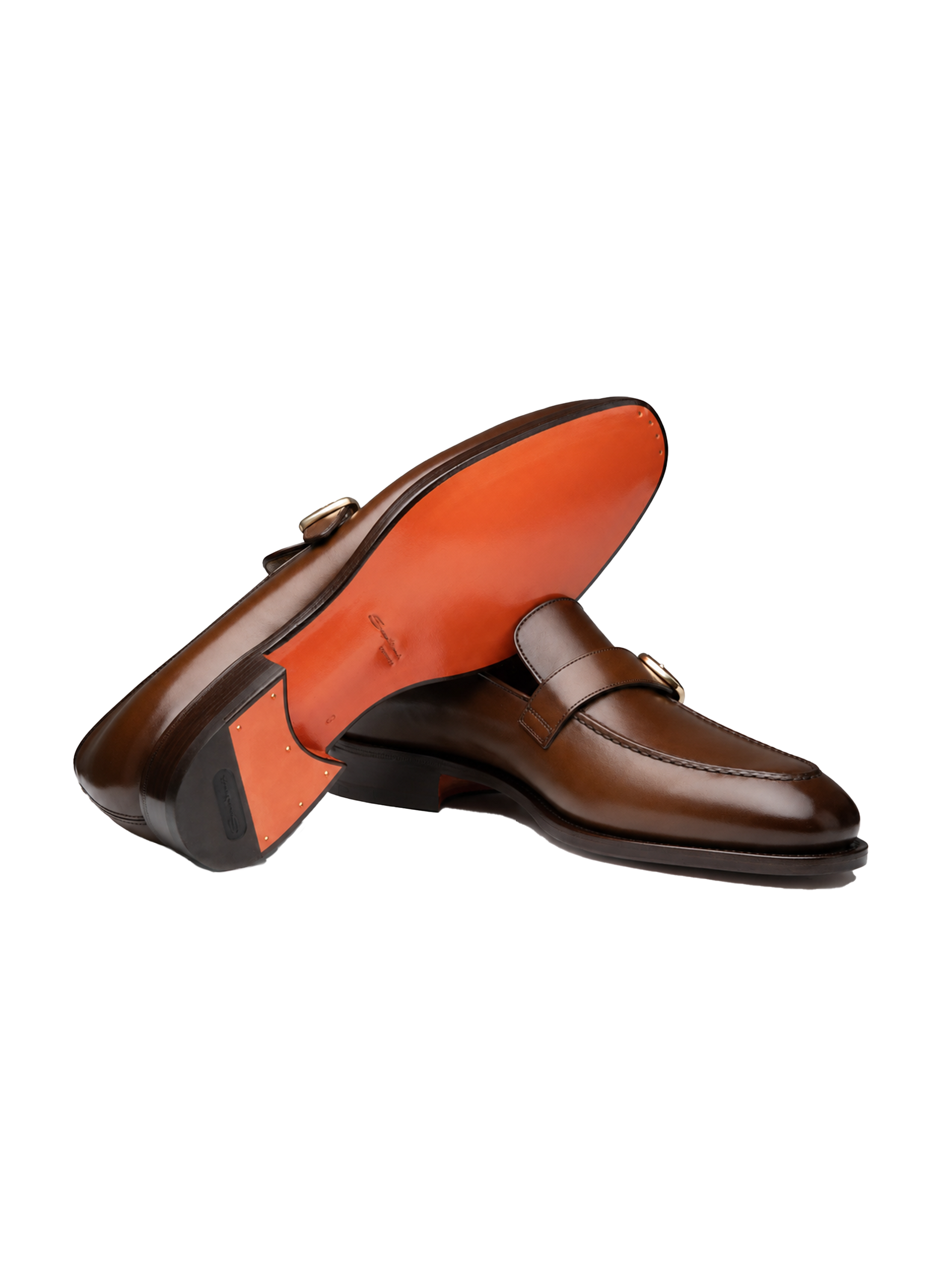Single monk loafers van leer | Bruin