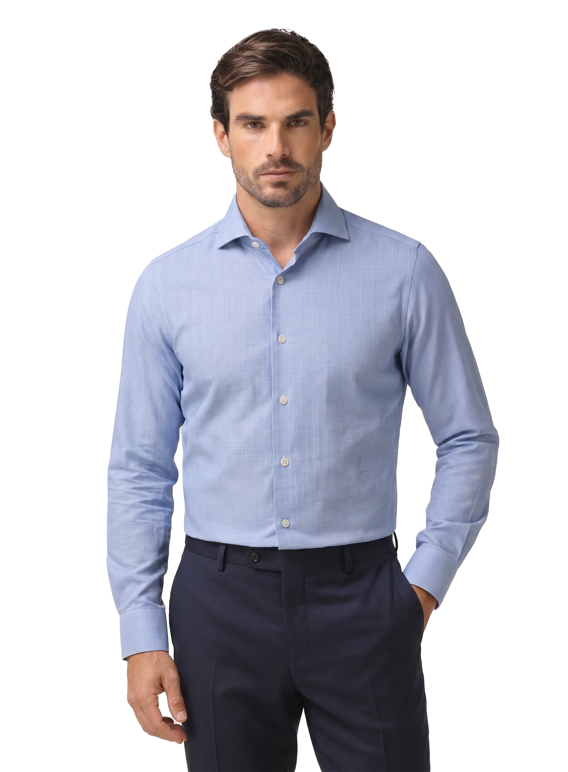 Geruit shirt van katoen | FULL_WIDTH | L.Blauw
