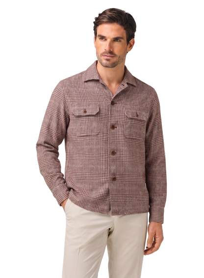 Glencheck overshirt van zijde, linnen en katoen | FULL_WIDTH | MODEL | Multicolor