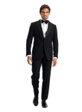 Tuxedo in wol stretch | FULL_WIDTH | Zwart