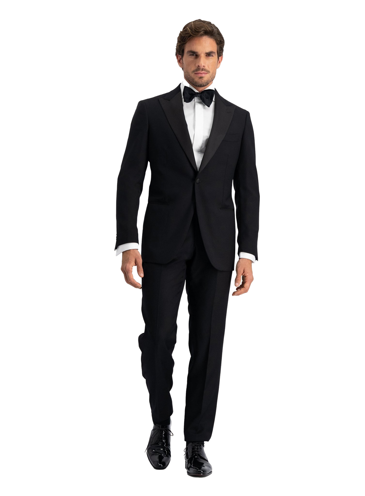Tuxedo in wol stretch | FULL_WIDTH | Zwart