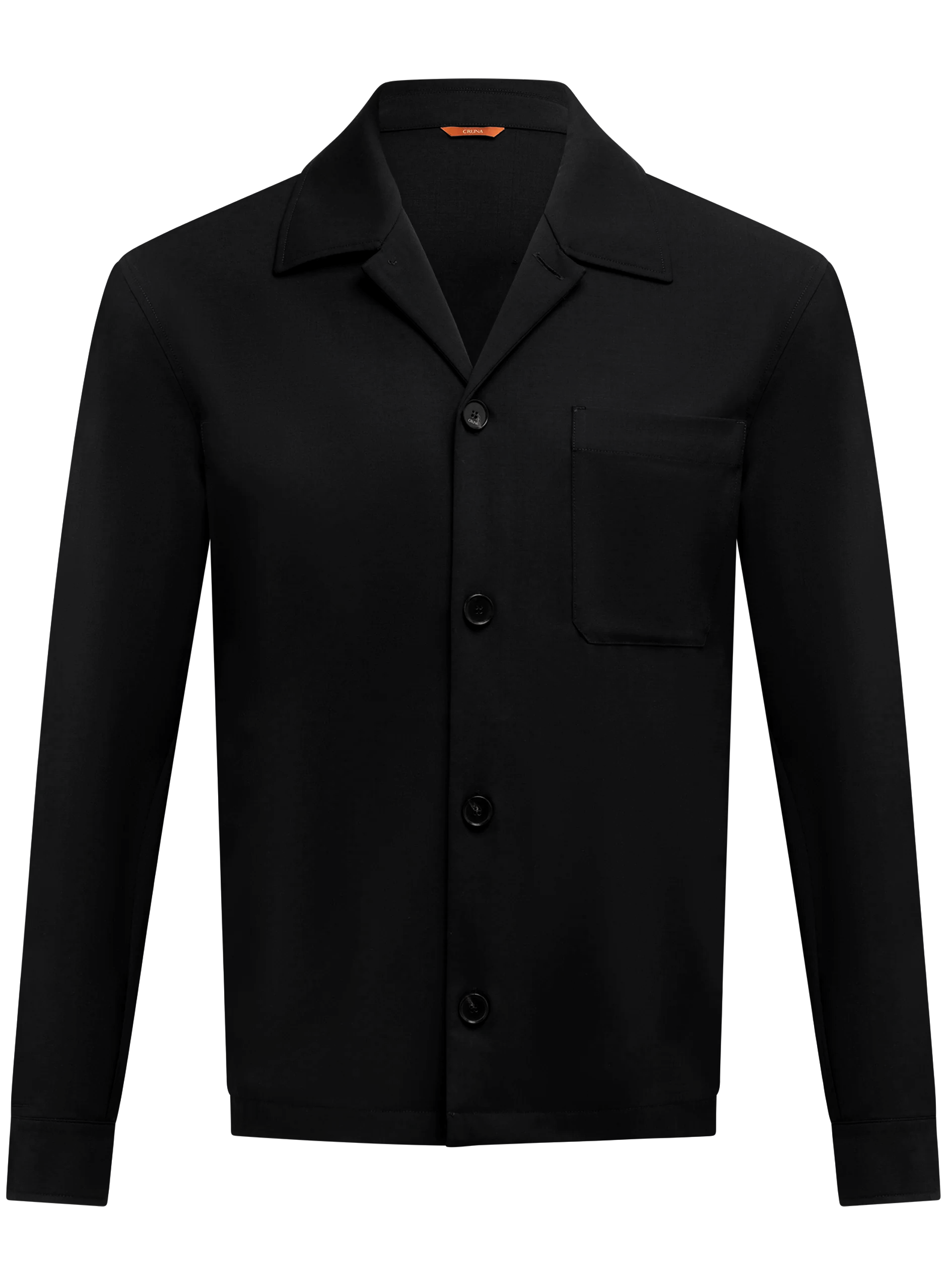 Overshirt van scheerwol | Zwart