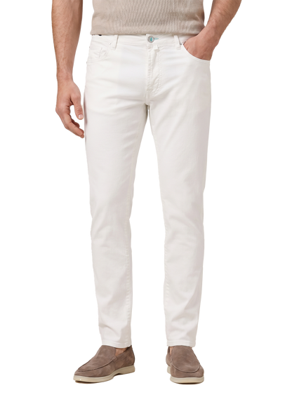 Bard jeans van katoen en linnen | MODEL | FULL_WIDTH | Wit
