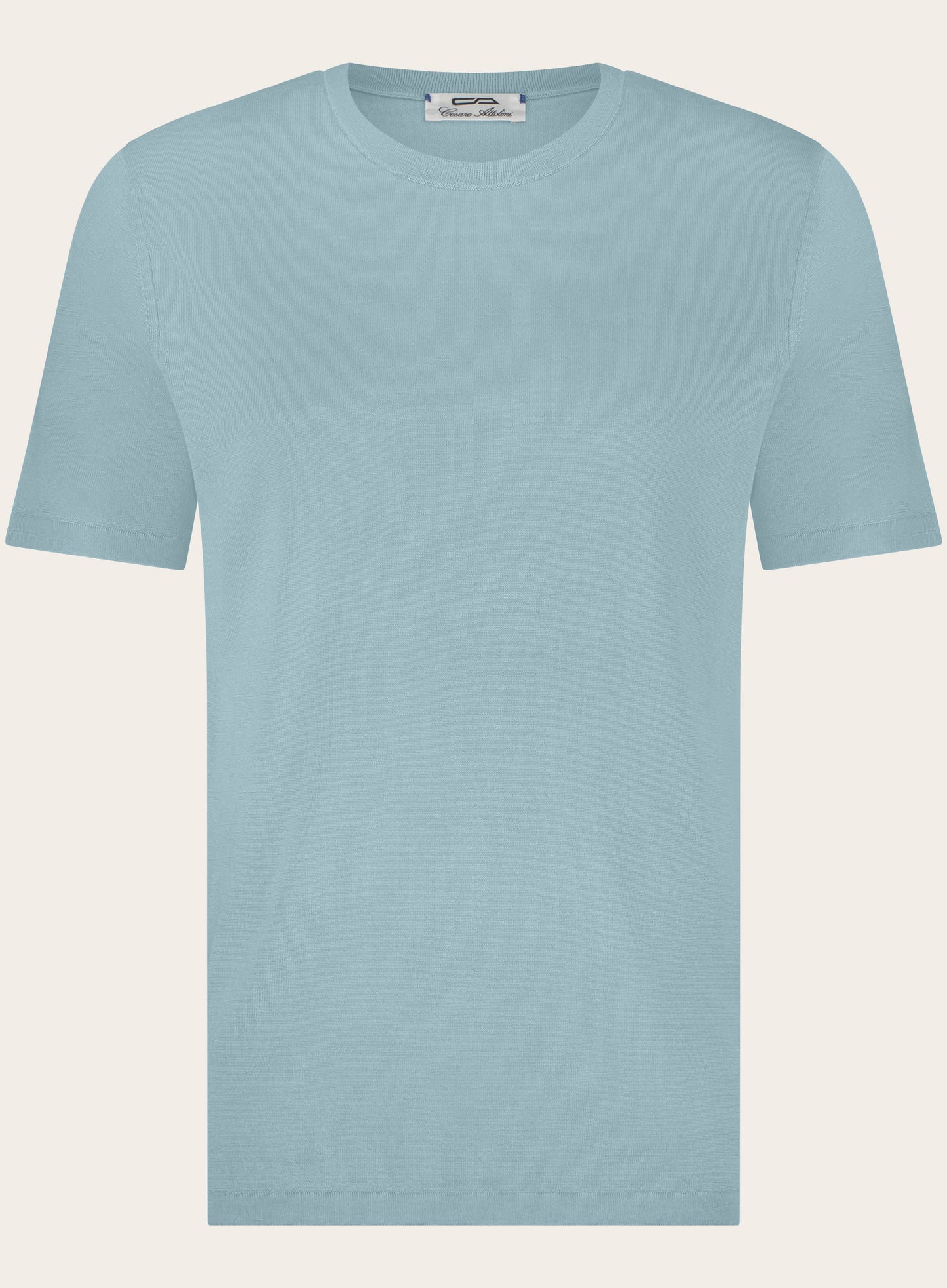 T-shirt van cashmere en zijde | Turqoise