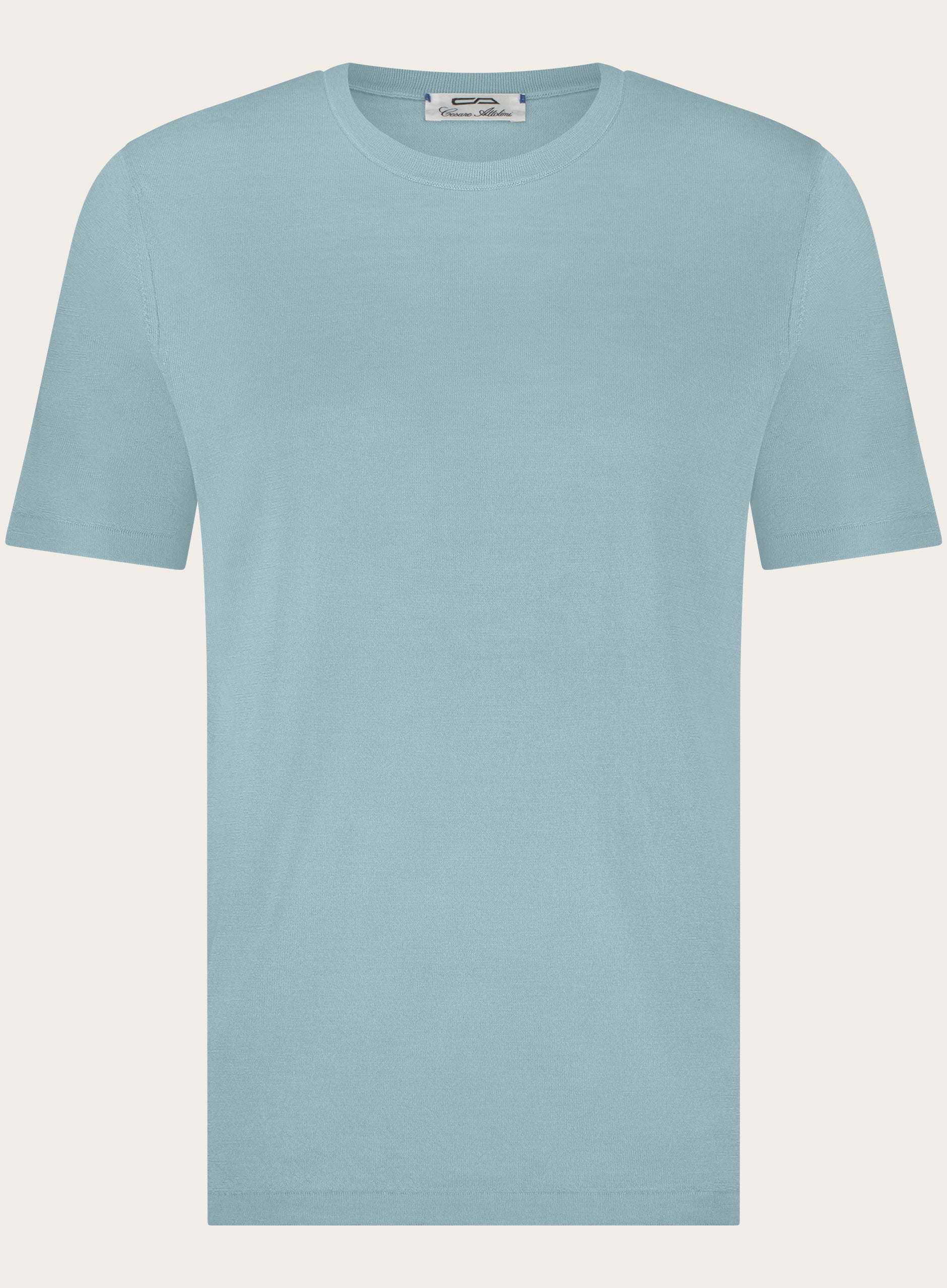 T-shirt van cashmere en zijde | Turqoise