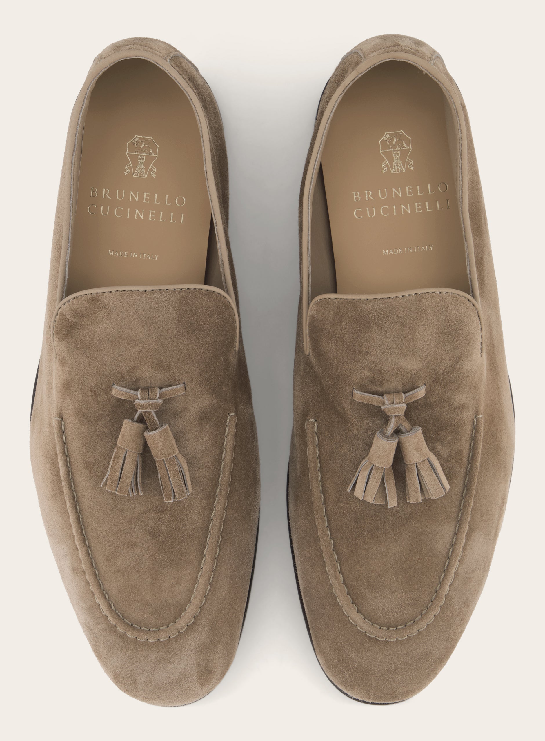 Tassel loafers van suède | Beige-Bruin