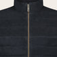 Regular-fit gewatteerde bodywarmer van suède | BLUE NAVY