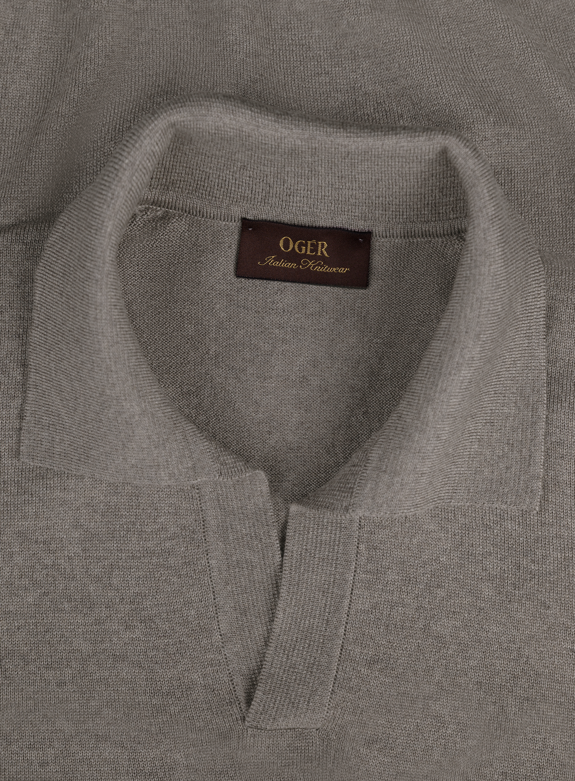 Buttonless polo van wol | FULL_WIDTH | Beige