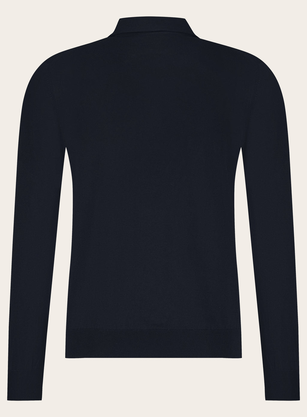 Poloshirt met lange mouwen van katoen | BLUE NAVY