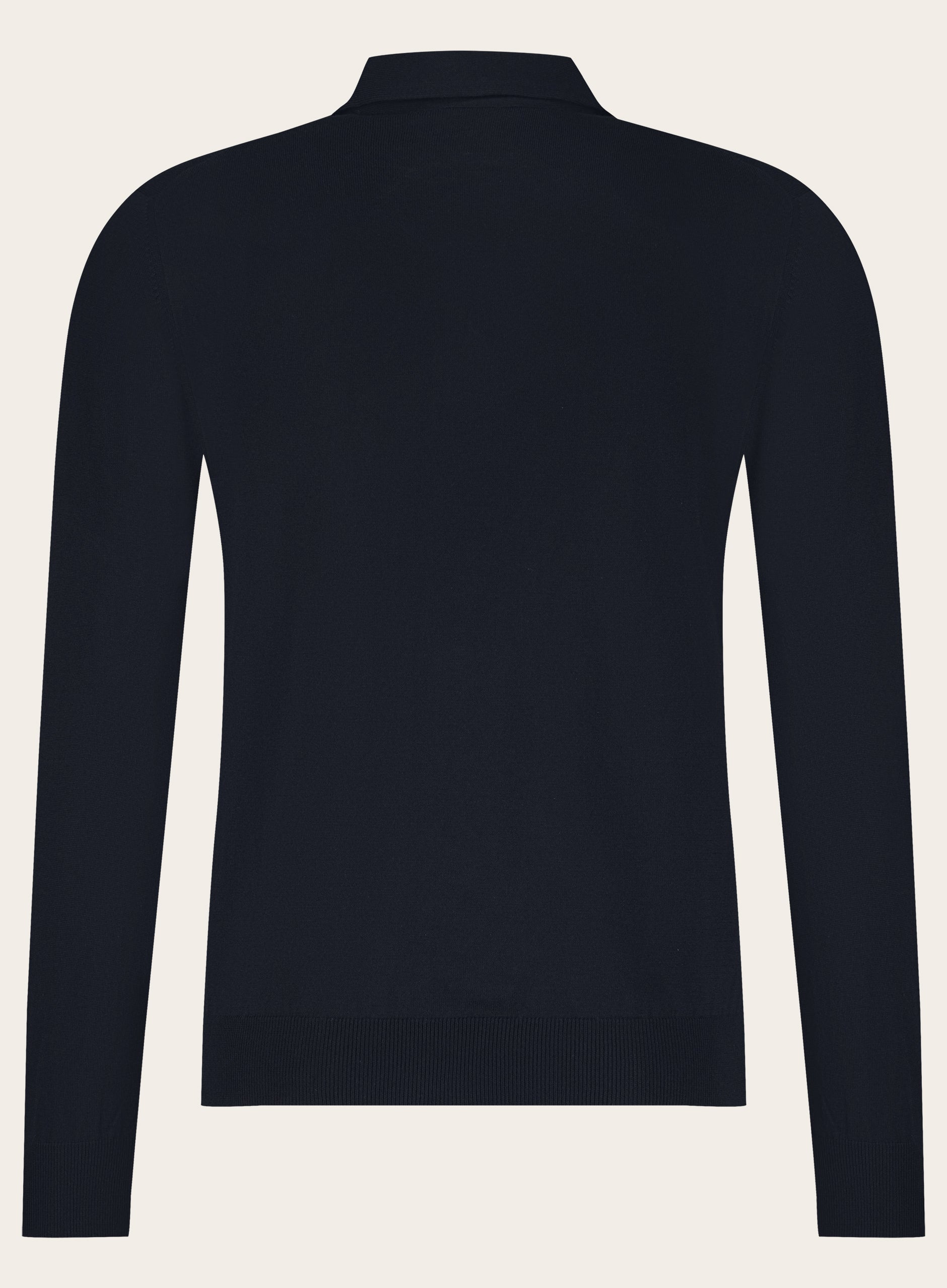 Poloshirt met lange mouwen van katoen | BLUE NAVY