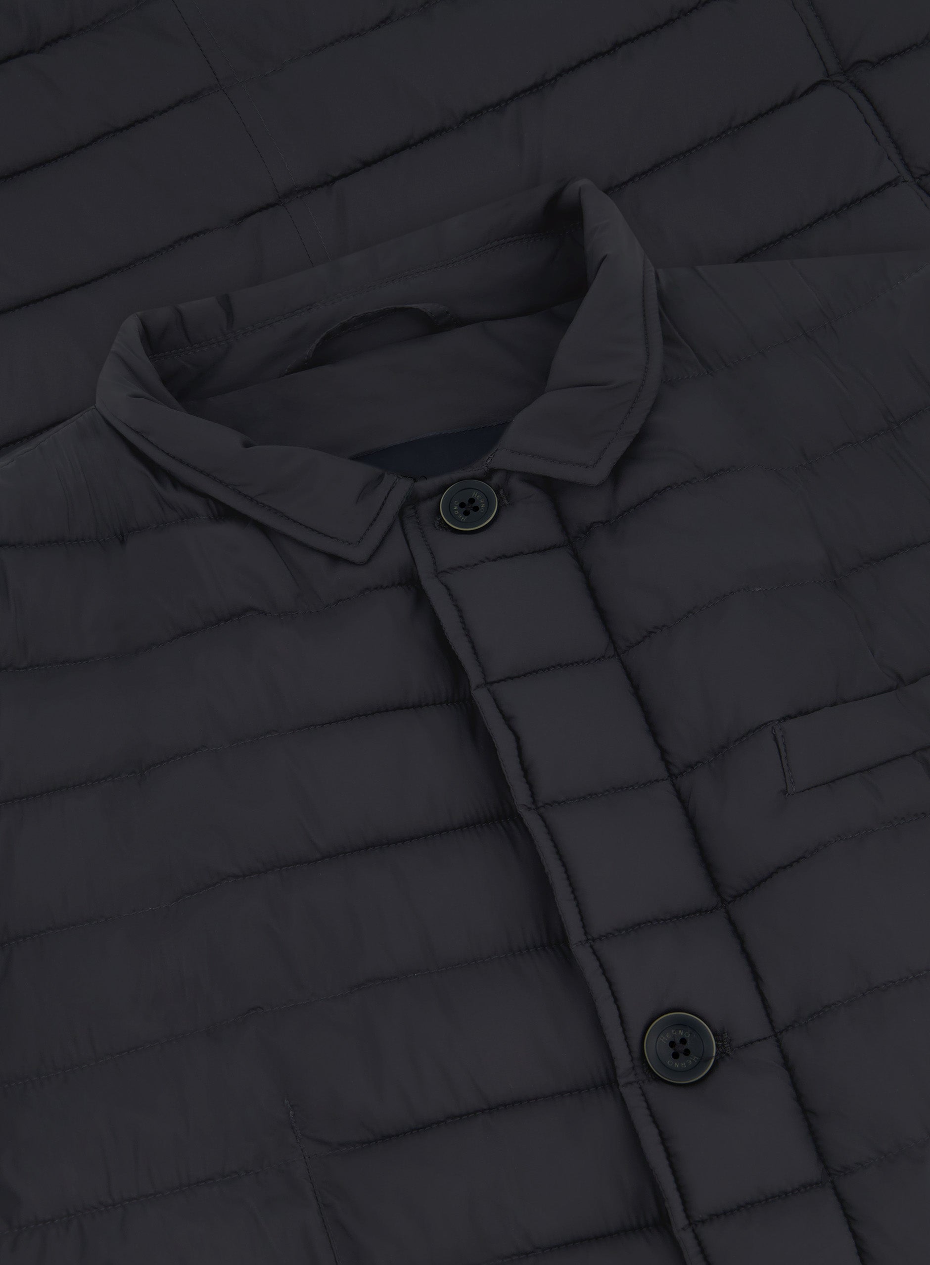 Gewatteerde jas met opstaande kraag | FULL_WIDTH | BLUE NAVY