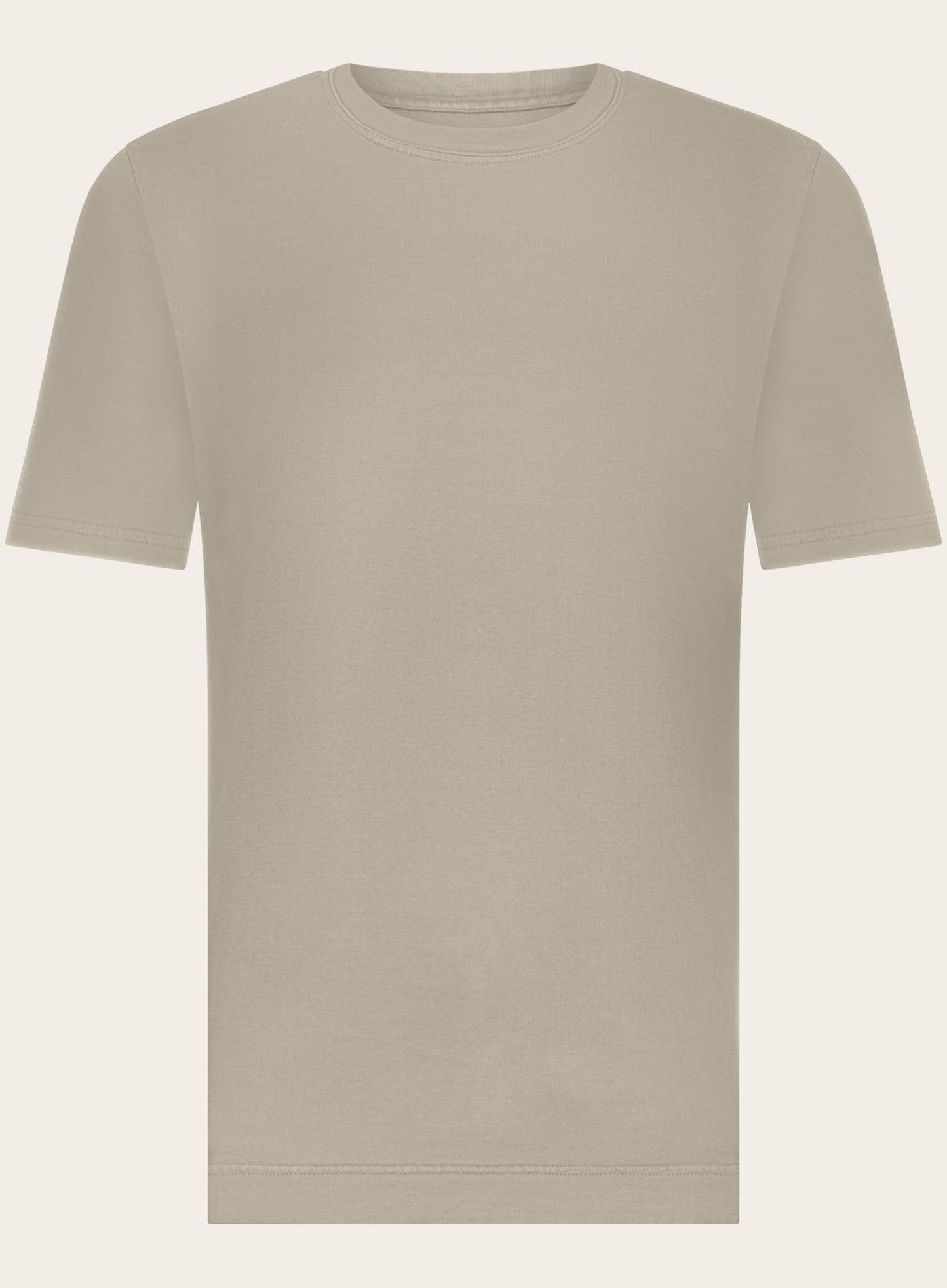 Crewneck T-shirt van katoen | TAUPE