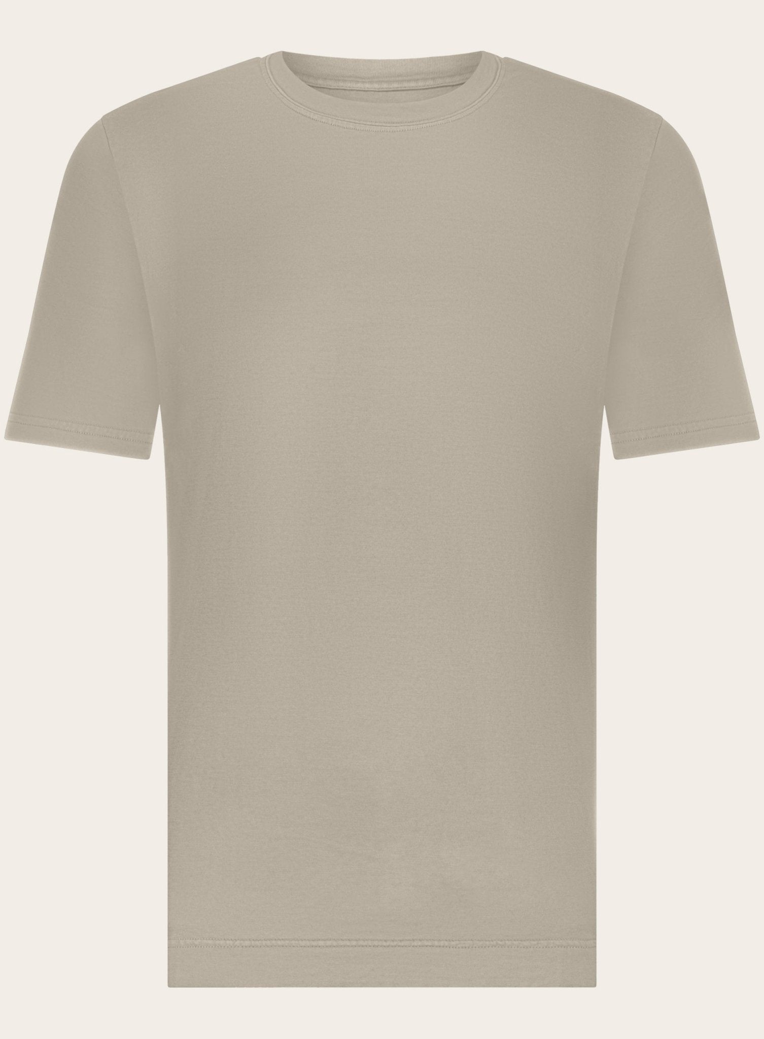 Crewneck T-shirt van katoen | TAUPE