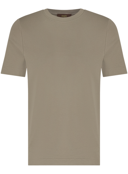 T-shirt van katoen | TAUPE