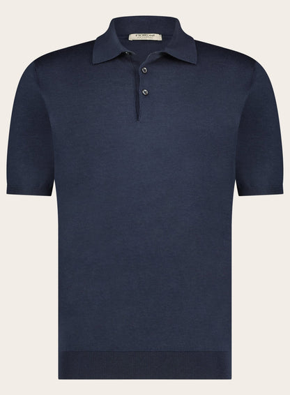 Polo van katoen en cashmere | BLUE NAVY