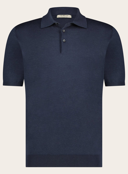 Polo van katoen en cashmere | BLUE NAVY