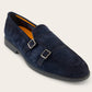 Dubbele gesp loafers van suède | BLUE NAVY