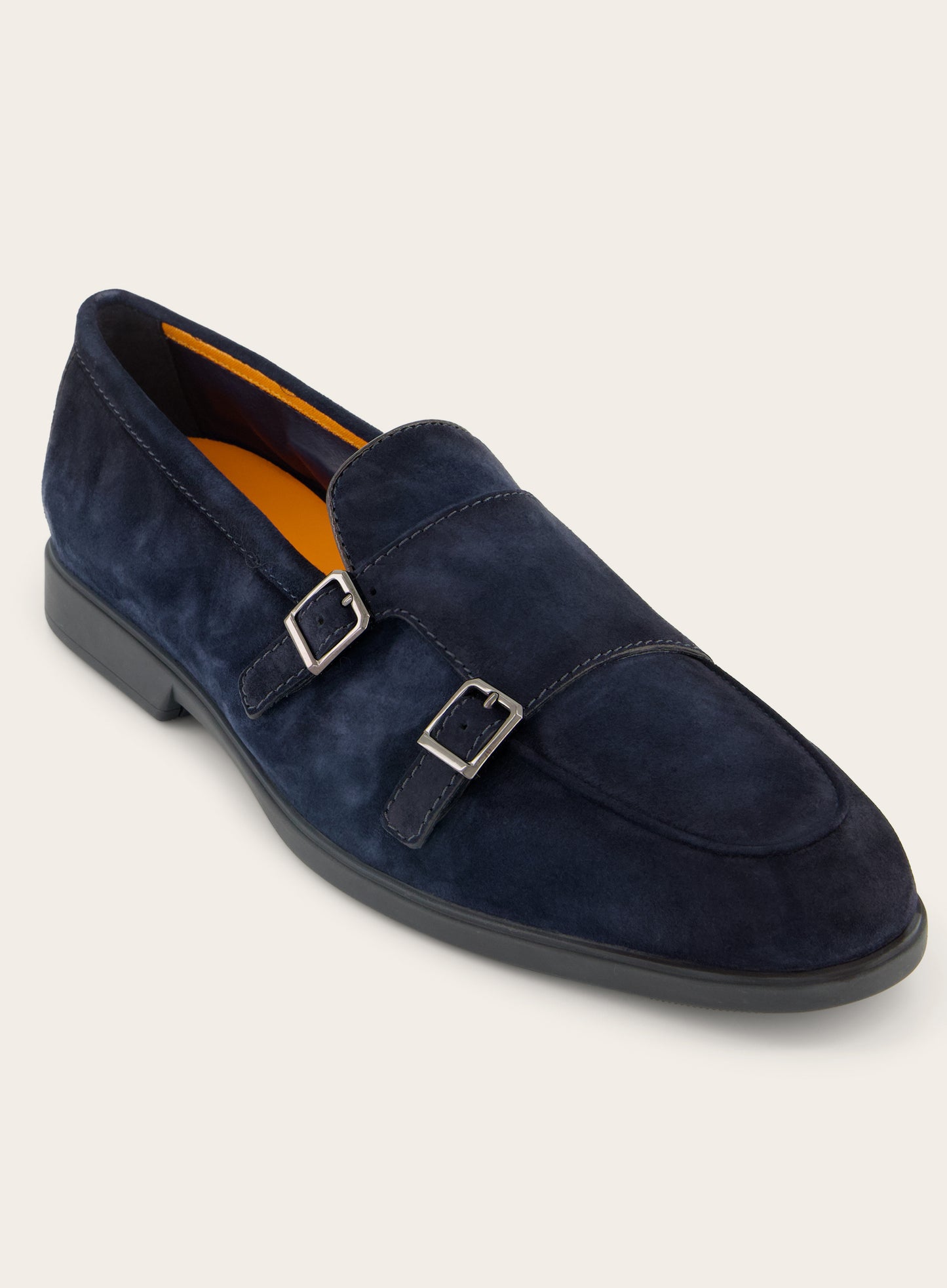 Dubbele gesp loafers van suède | BLUE NAVY