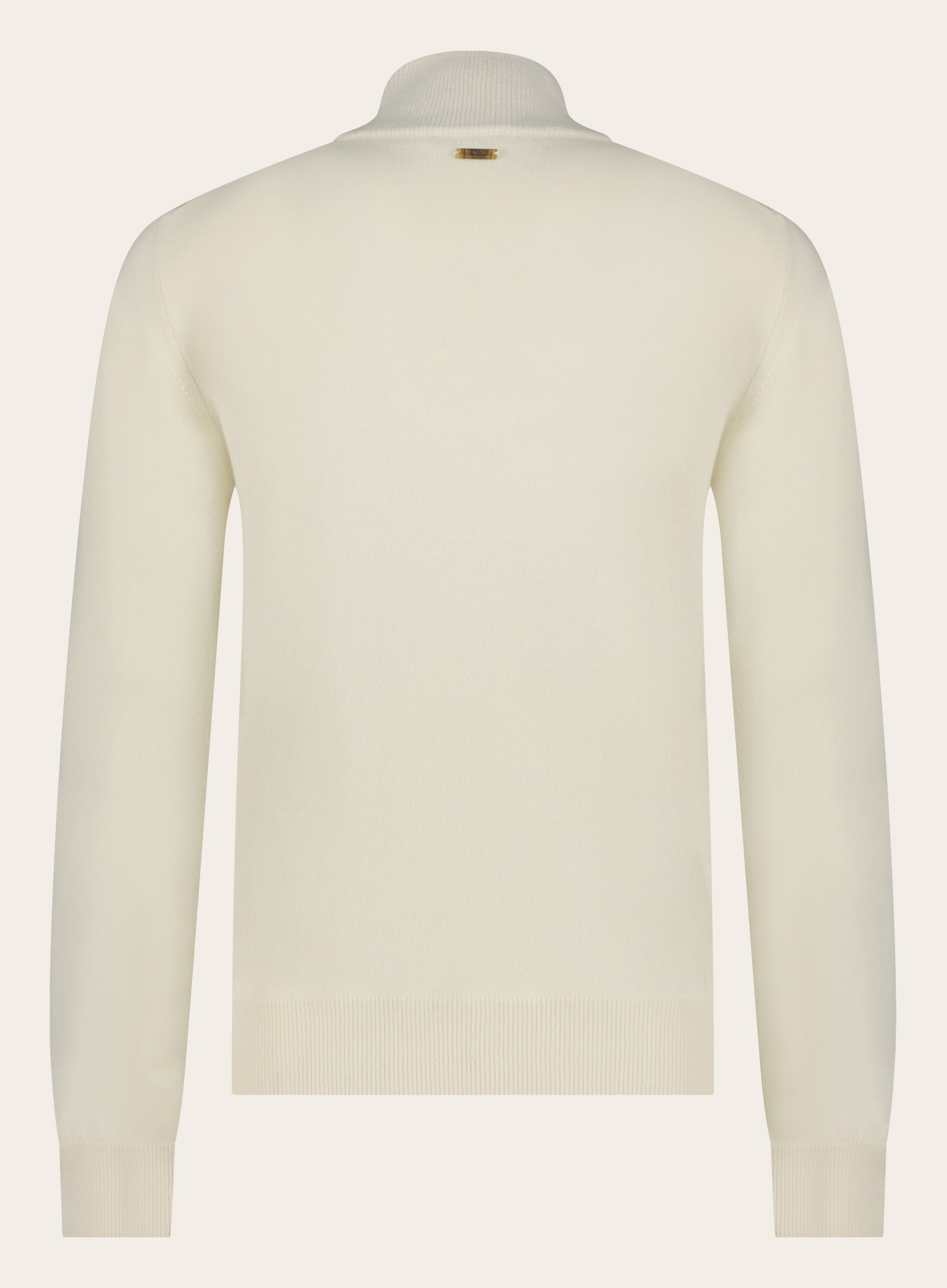 Slim-fit half-zip trui van wol en cashmere | Wit