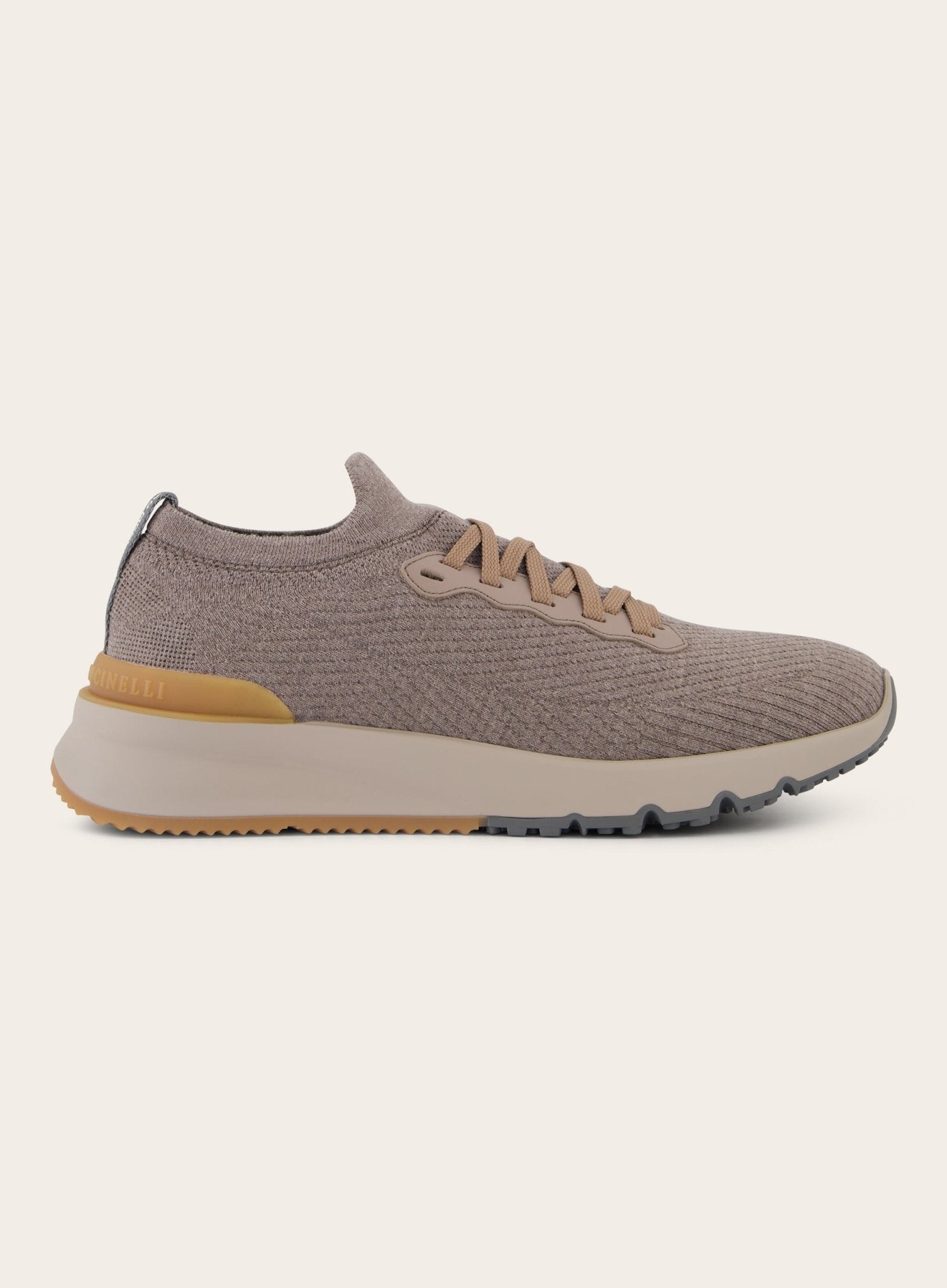 Knitted low-top sneakers van wol | TAUPE