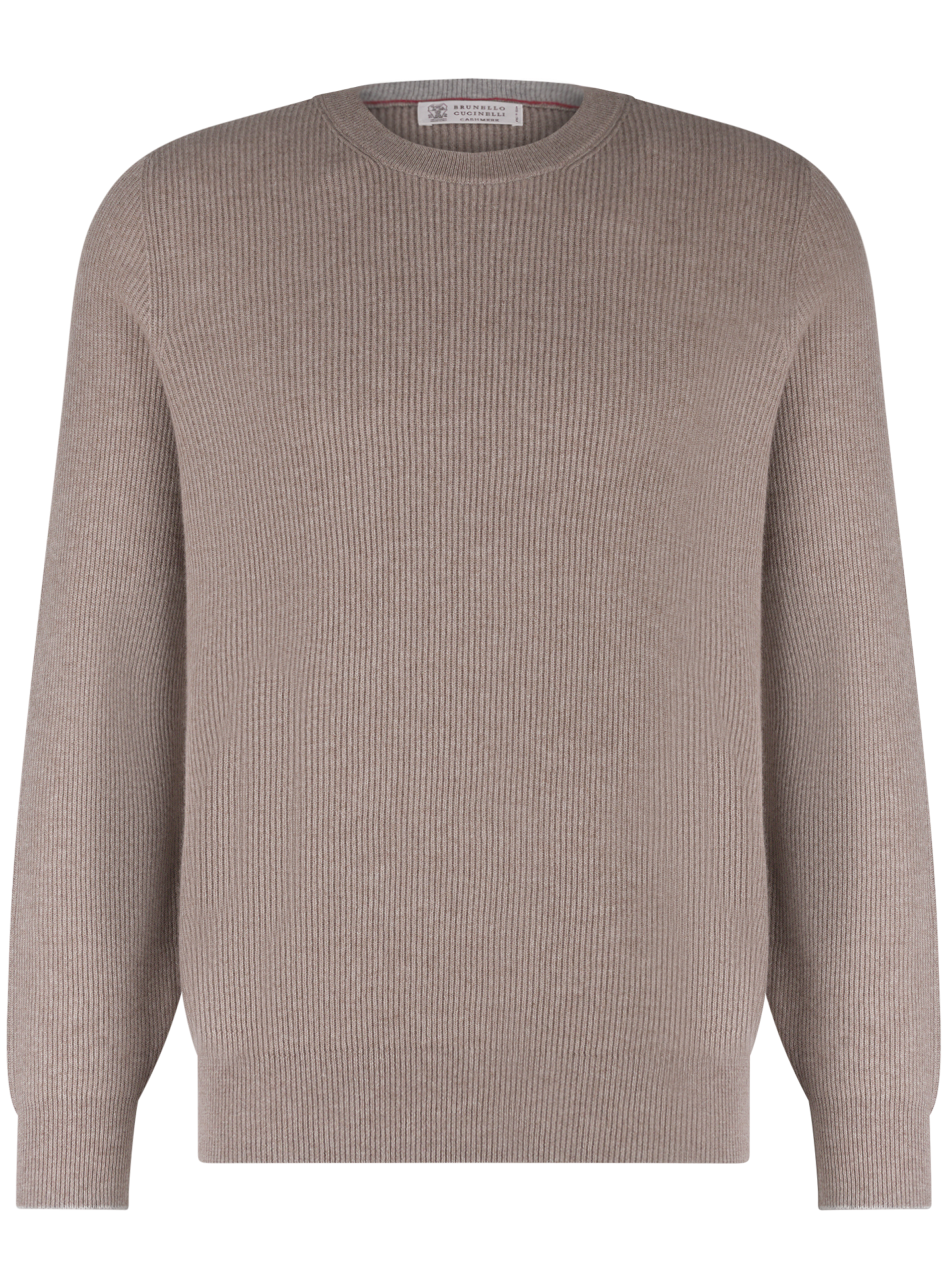 Crewneck met lange mouwen van cashmere | TAUPE