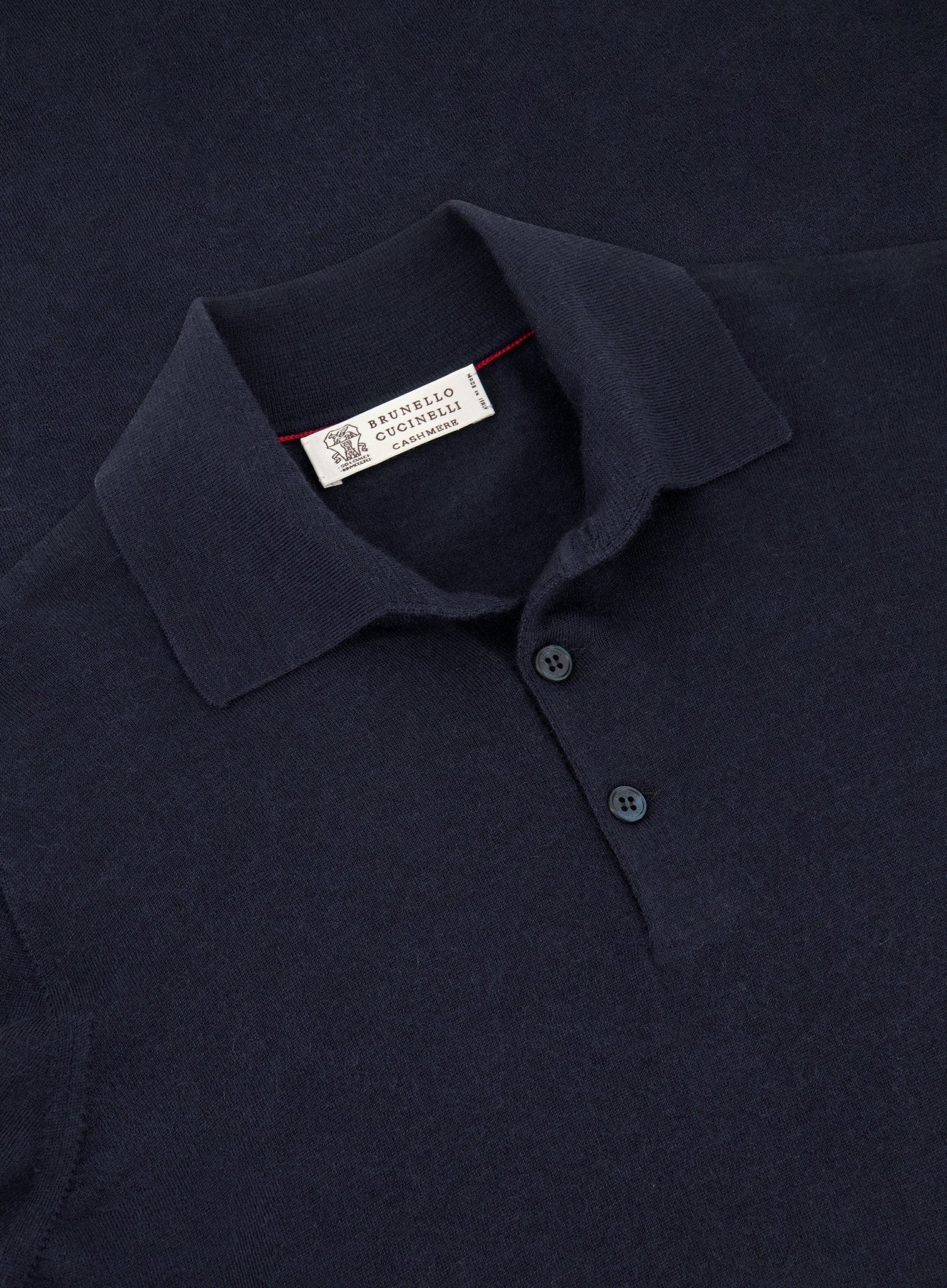 Poloshirt van wol en cashmere | BLUE NAVY