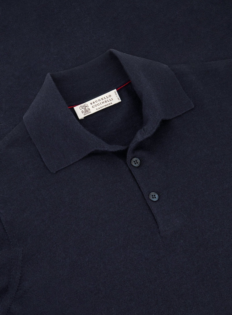Poloshirt van wol en cashmere | FULL_WIDTH  | BLUE NAVY