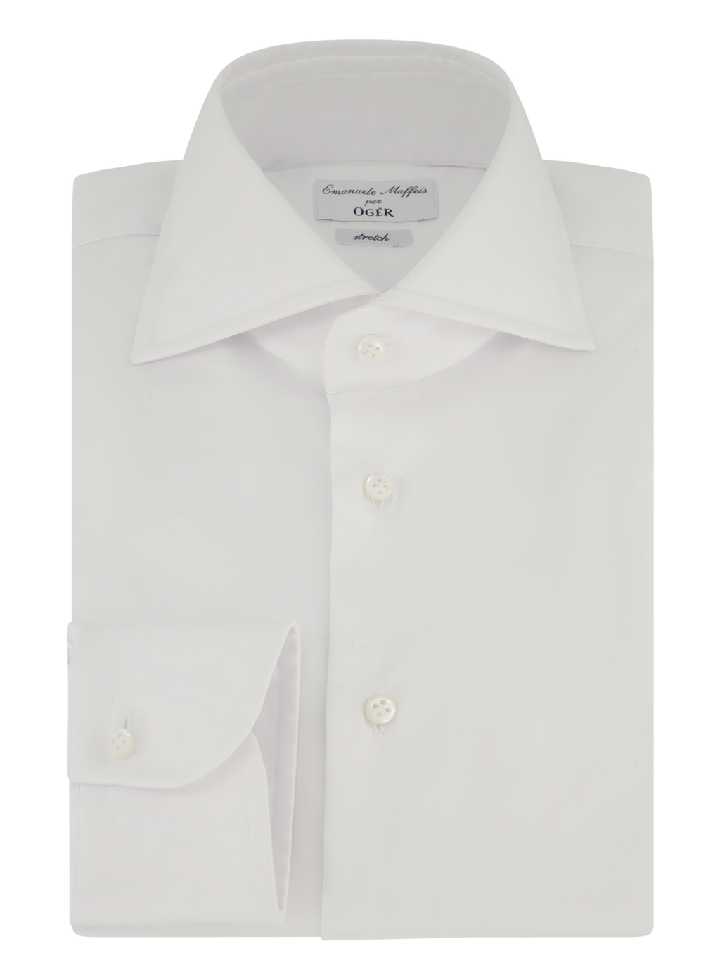Stretch shirt van katoen | Wit