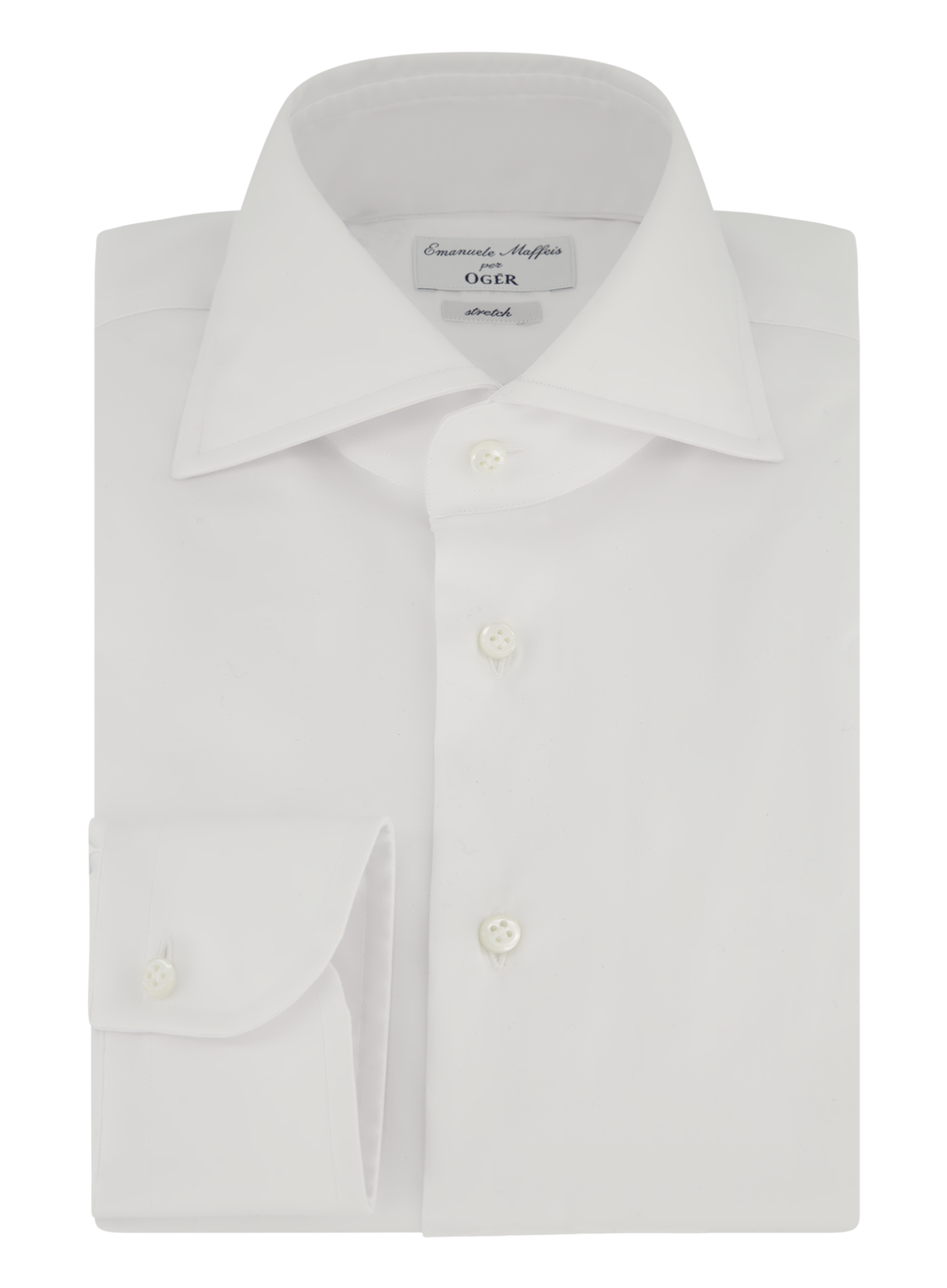 Stretch shirt van katoen | Wit