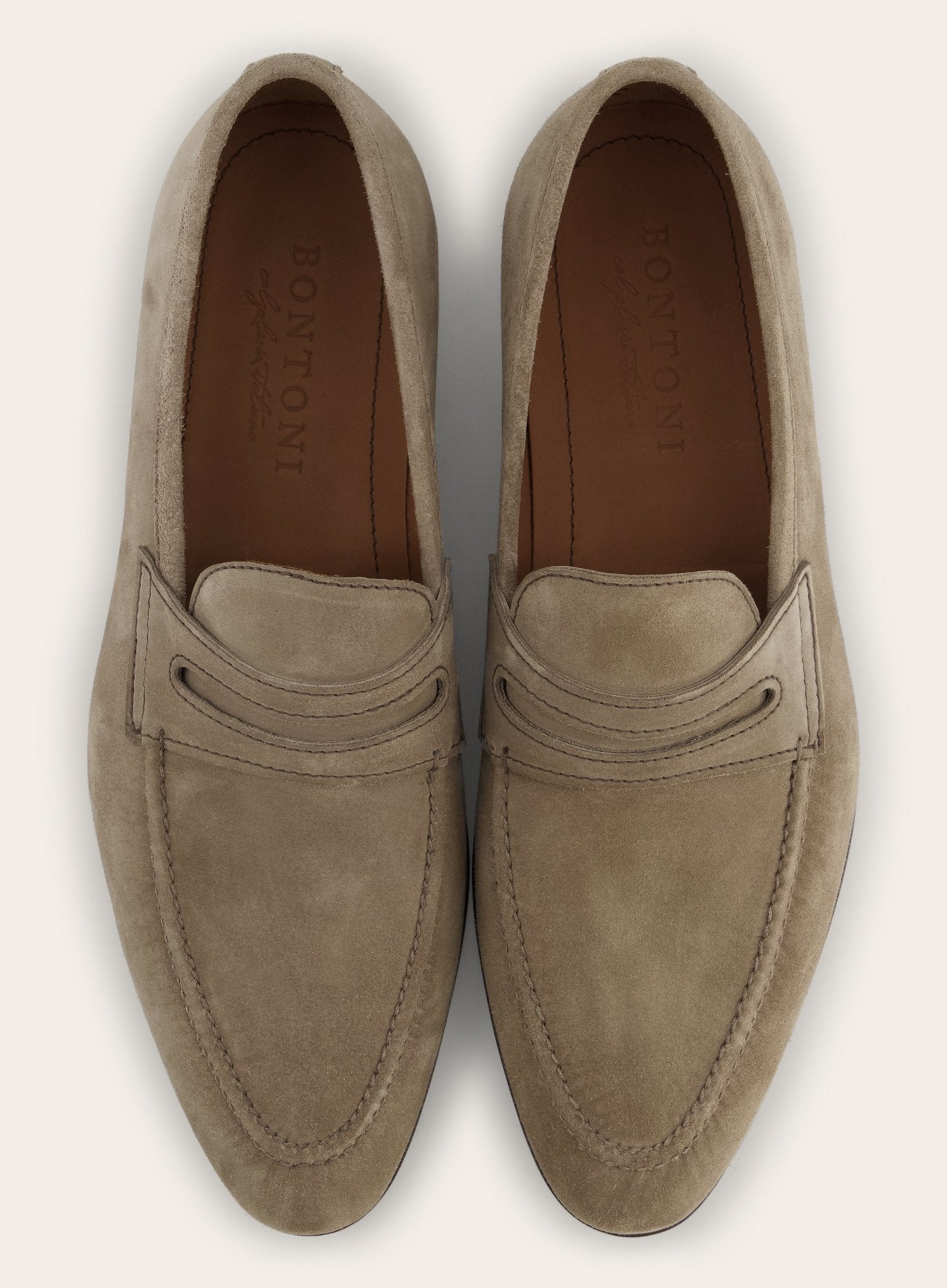 Lederen loafers | TAUPE