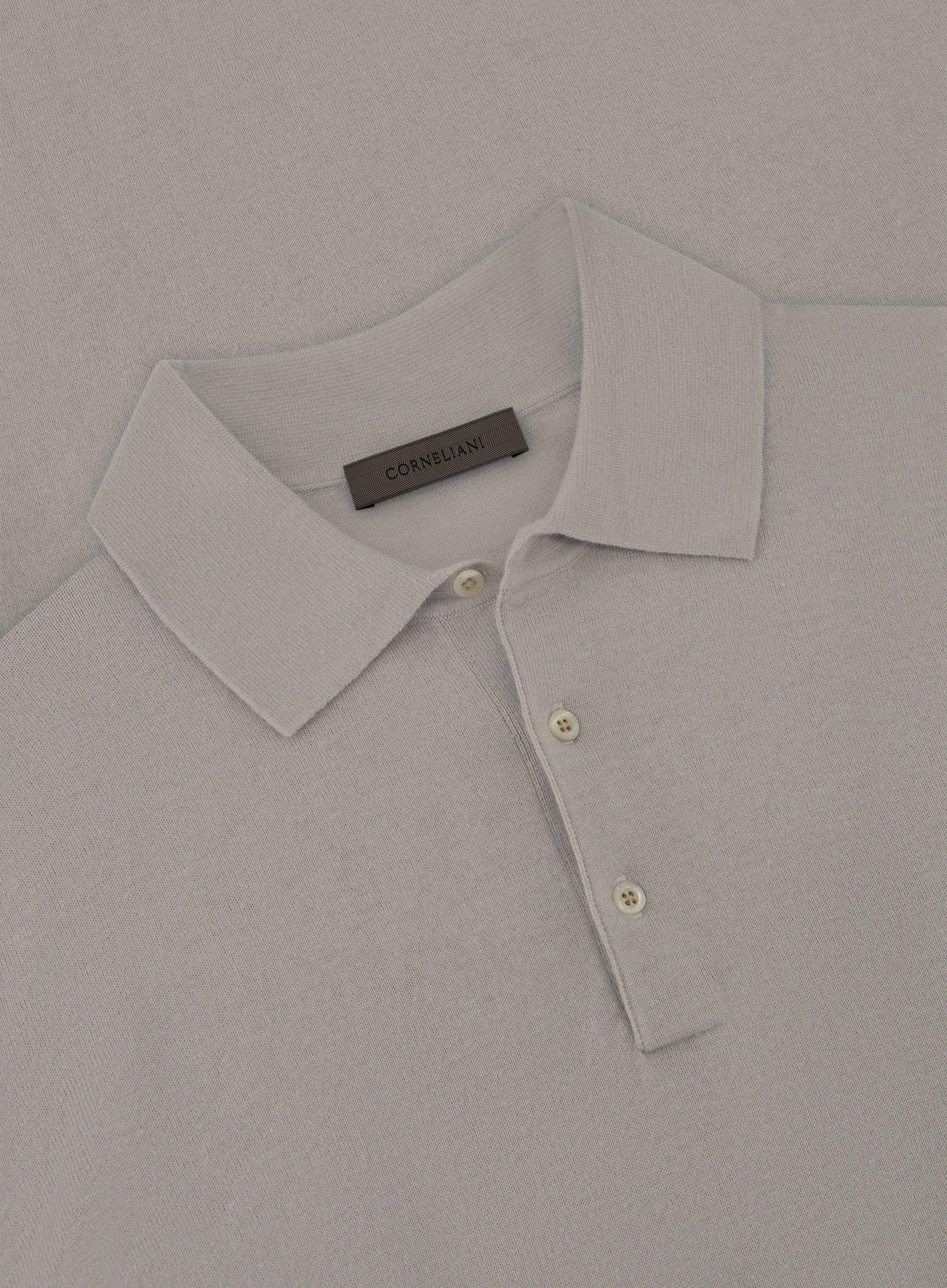 Poloshirt van cashmere en zijde | FULL_WIDTH | Beige
