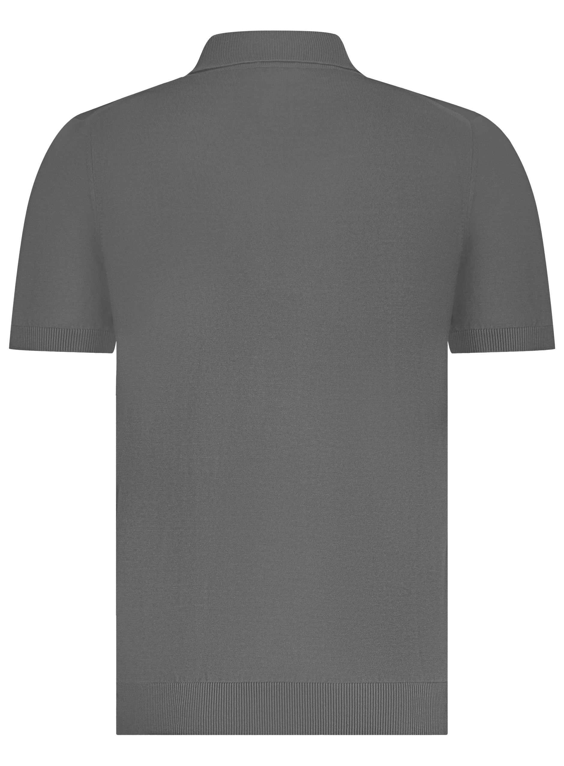 Poloshirt van zijde met ritssluiting | WARM GREY