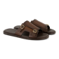 Dubbele gesp sandalen van leer | D.Bruin