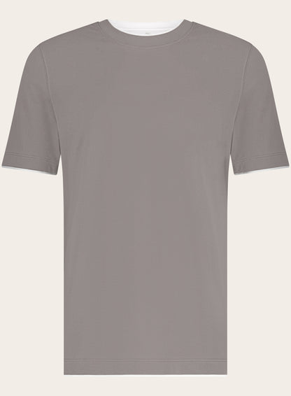 T-shirt van katoen | Licht Bruin