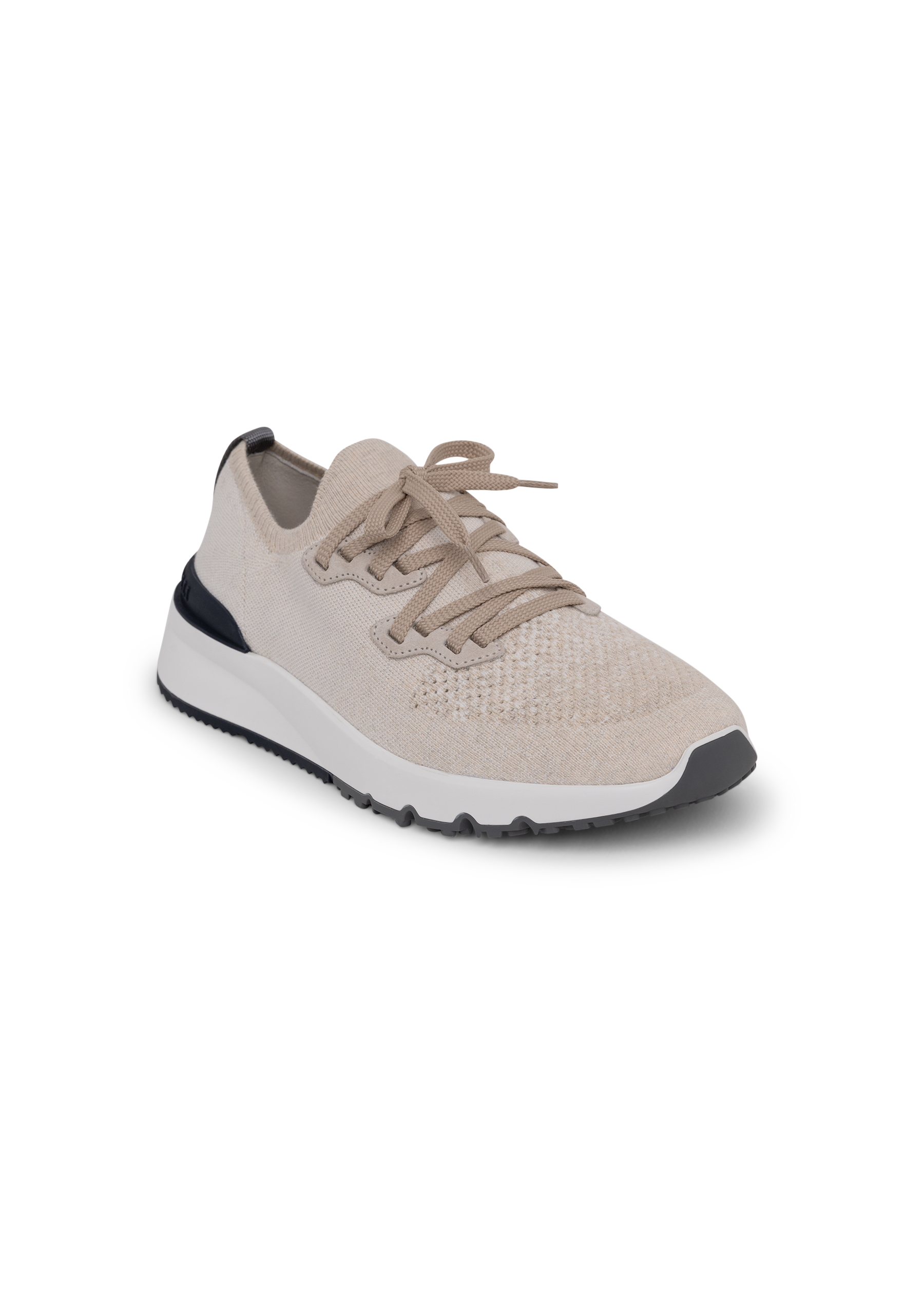 Knitted low top sneakers | FULL_WIDHT | Beige Melee