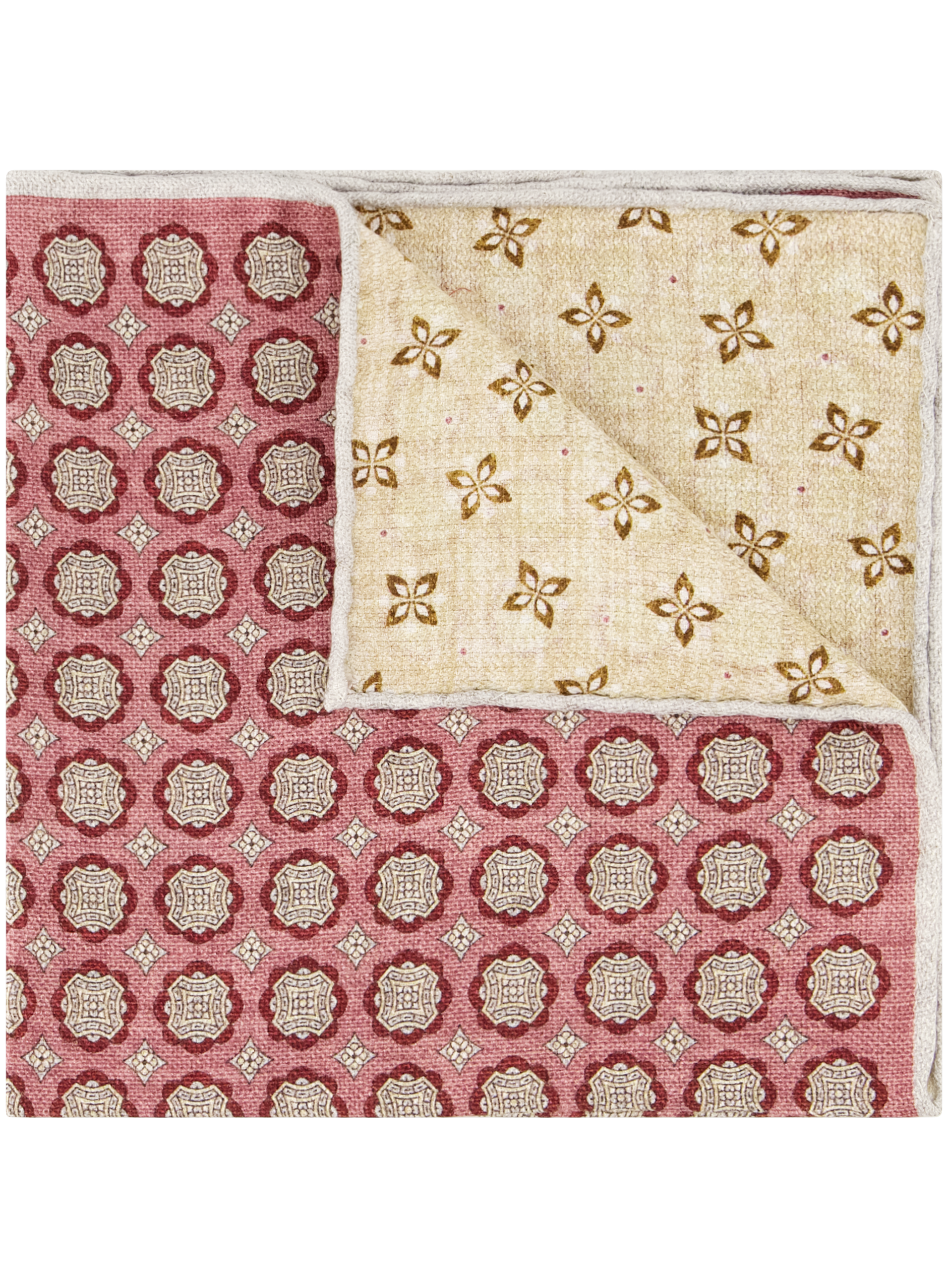 Pochet met print van zijde | ROZE