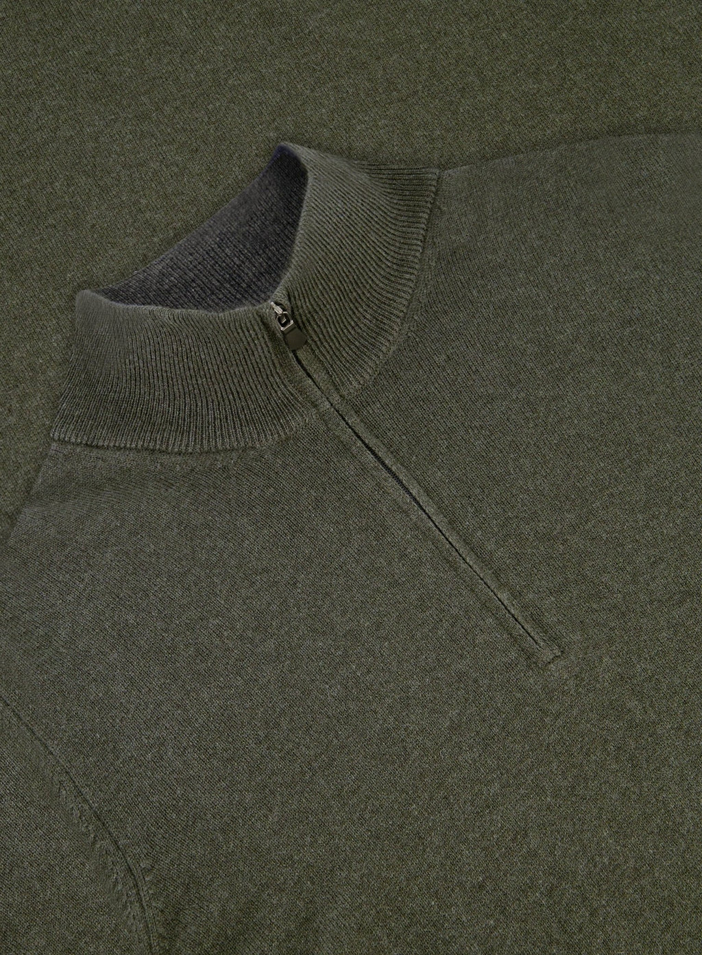 Half-zip van wol en cashmere | Groen