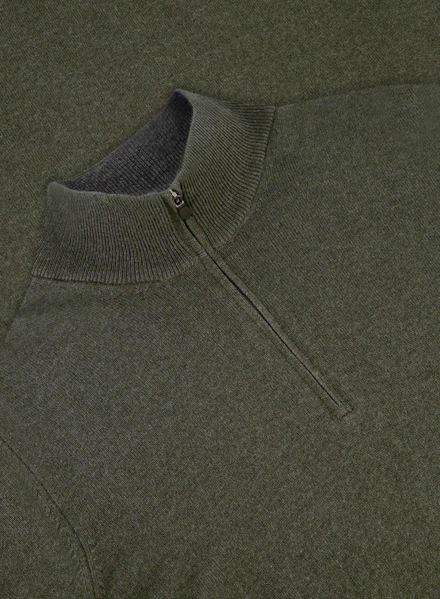 Half-zip van wol en cashmere | Groen