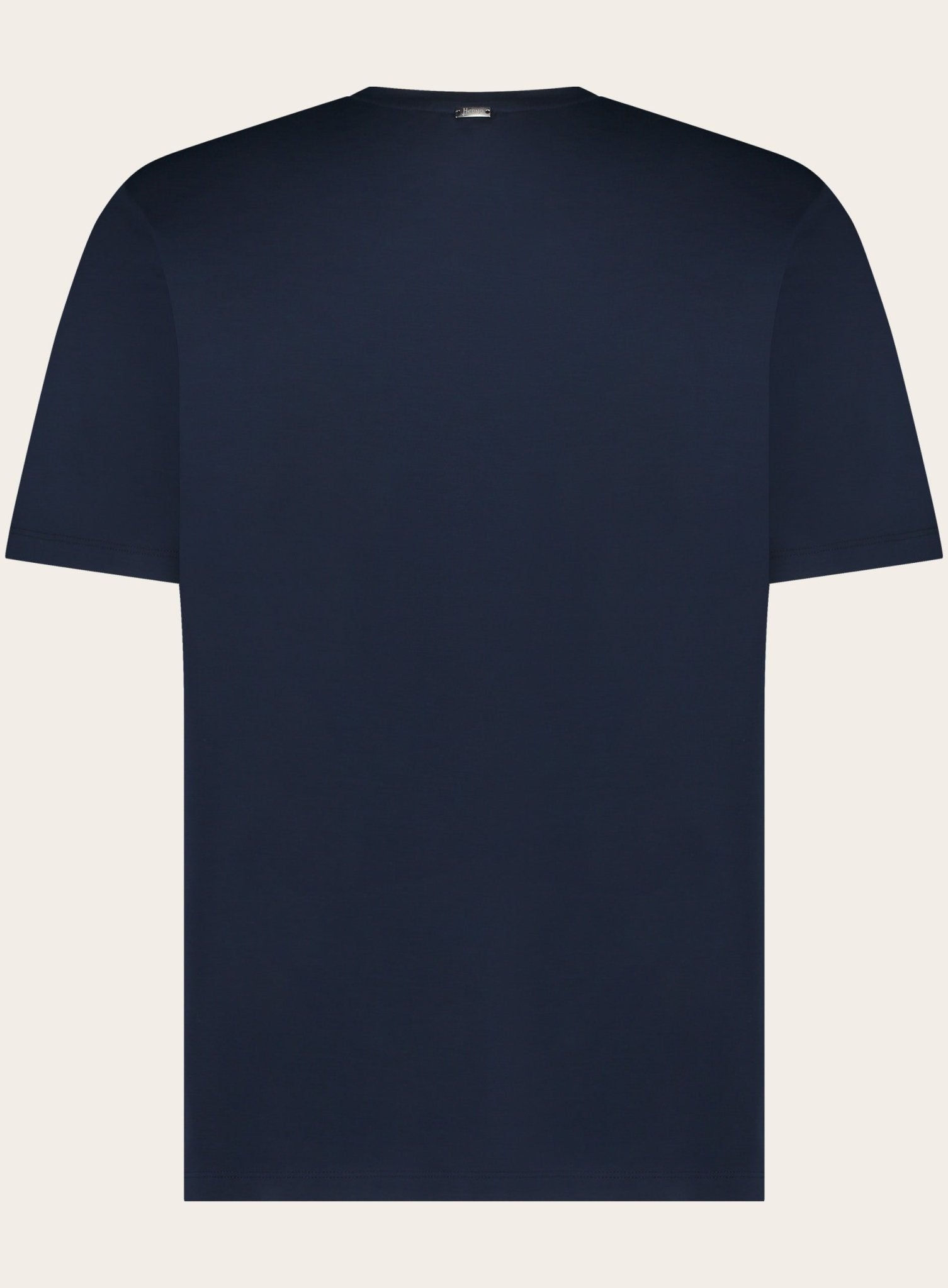 T-shirt van katoen en elastaan | BLUE NAVY