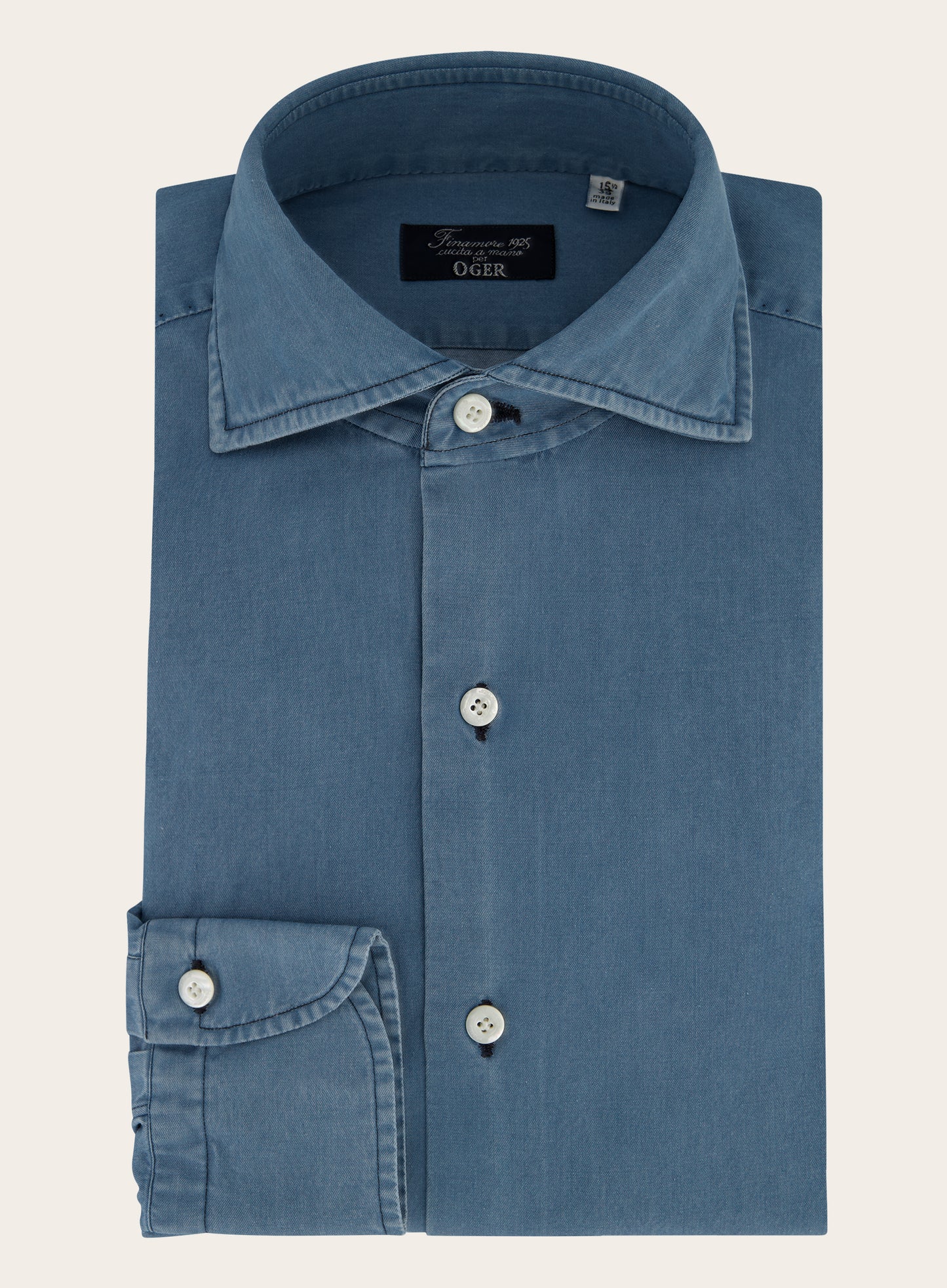 Denim shirt van katoen | JEANS BLAUW