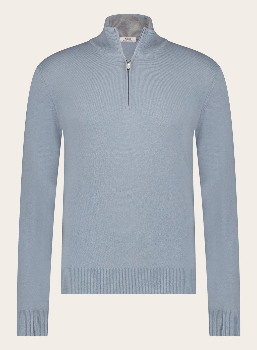 Half-zip van wol en cashmere | L.Blauw