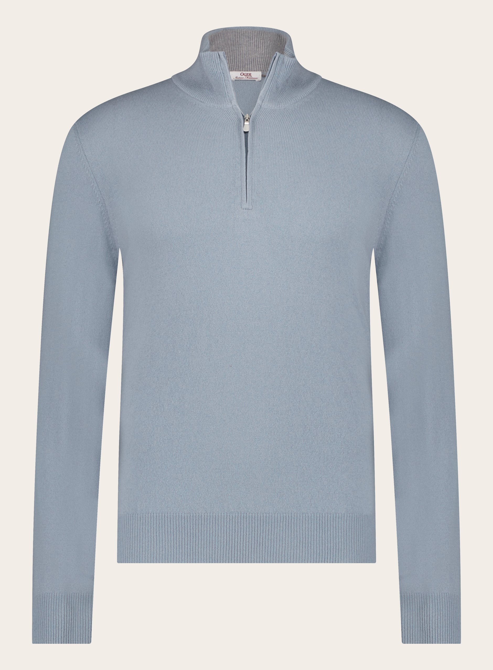 Half-zip van wol en cashmere | L.Blauw