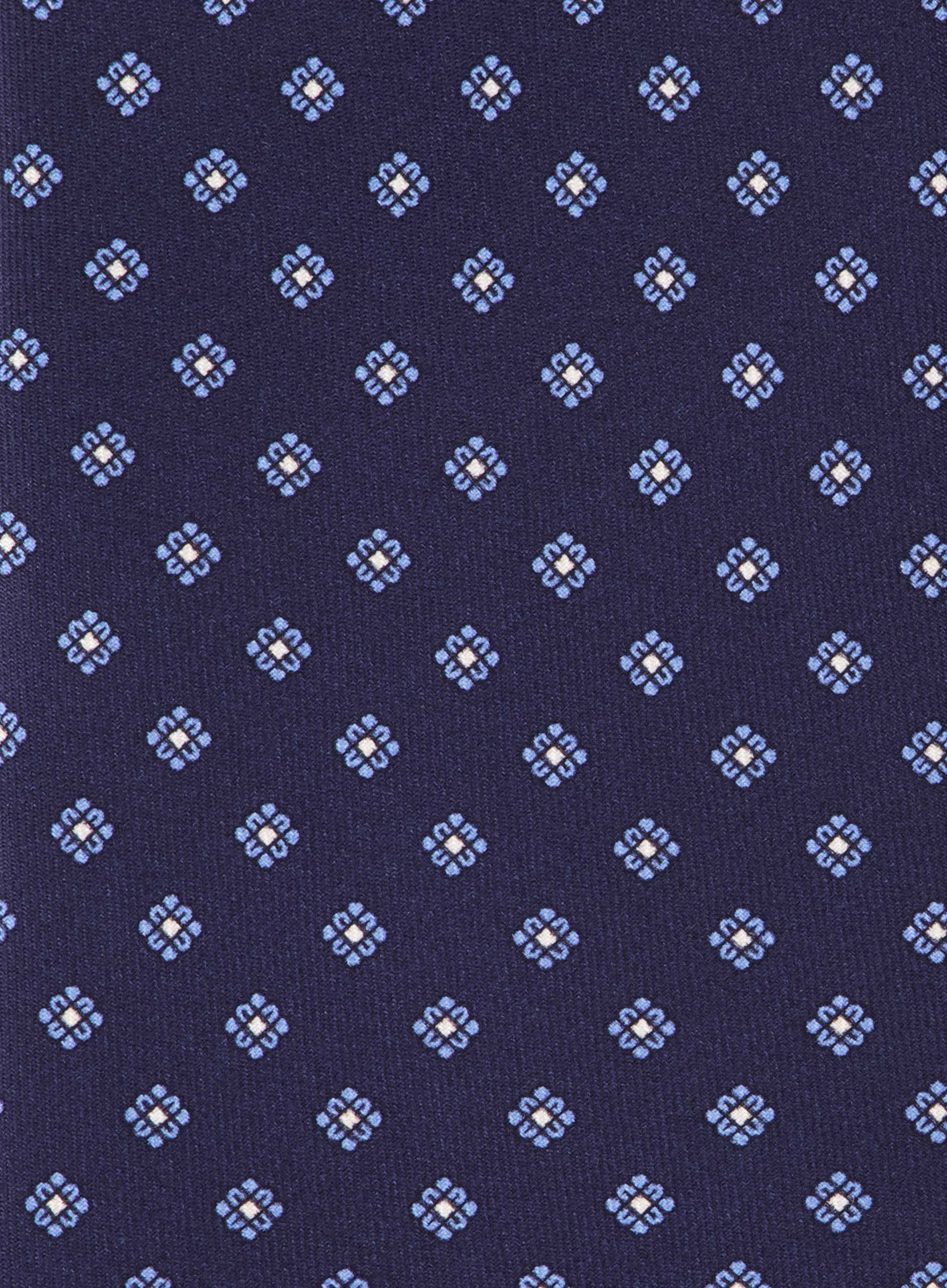 Bloemenprint stropdas van zijde | BLUE NAVY