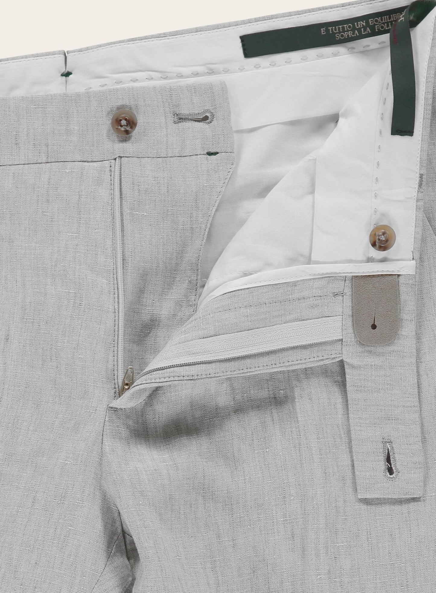 Slim-fit linnen pantalon | L.Grijs